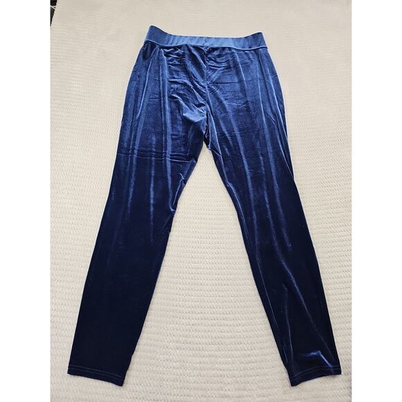 Lands End Leggings Womens XL 18 Blue Velvet Pull On Stretch - Picture 7 of 8